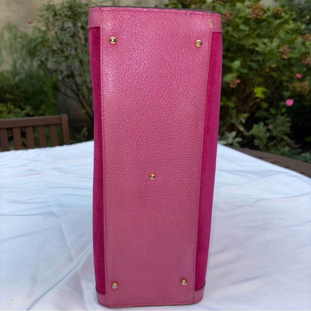 GUCCI Pink Diana Bag UNICORN Leather & Suede, Bamboo VINTAGE RARE - Picture 4 of 14